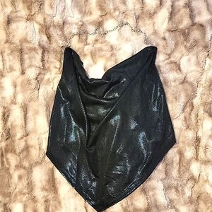 Chain open back glitter top